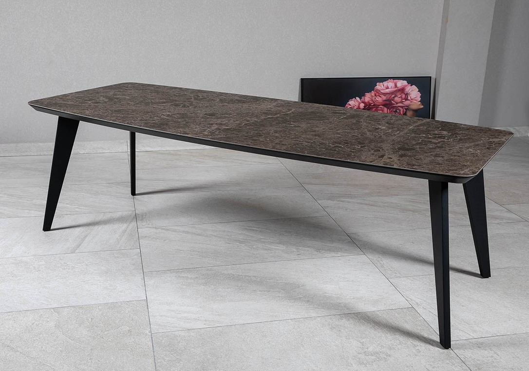 Стол обеденный Detroit Laminam Emperador Extra 120х260х76 Аква Родос - Зображення