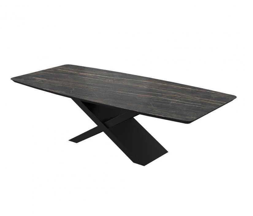 Стіл обідній Belfort Laminam Naturali Noir Desir 120х260х76 Аква Родос - Зображення