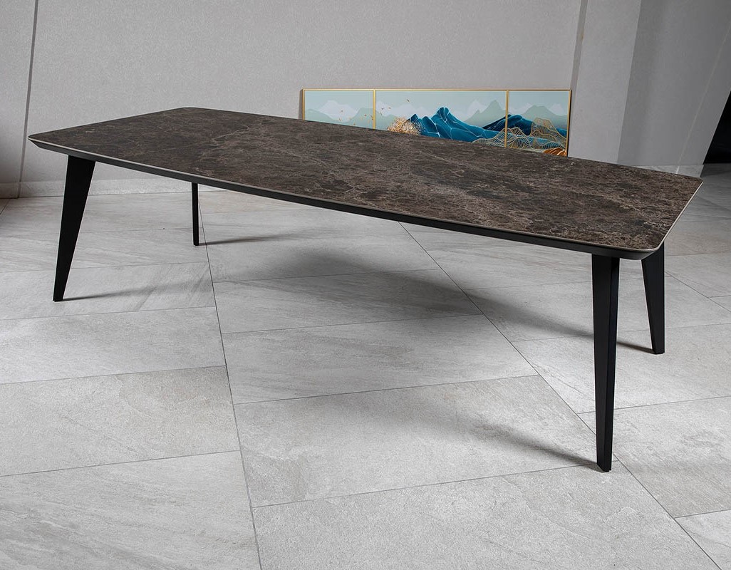 Стол обеденный Detroit Laminam Emperador Extra 100х240х76 Аква Родос - Зображення