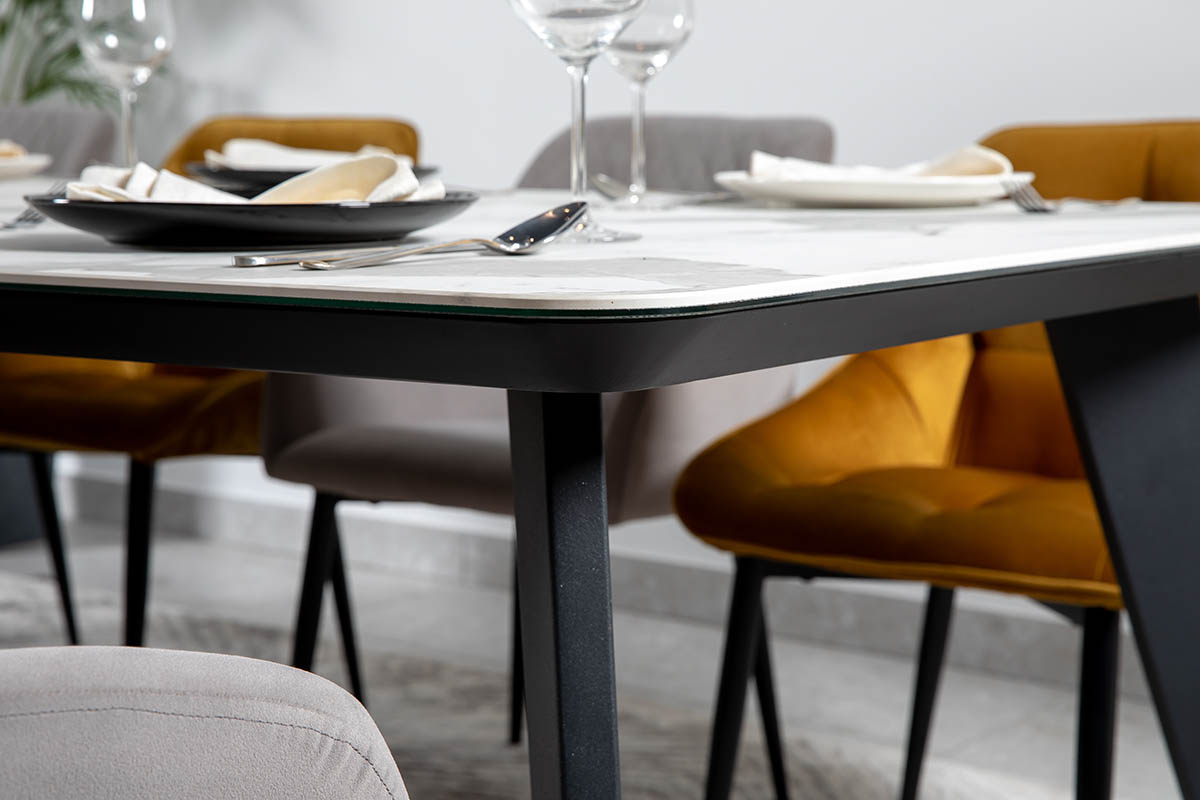 Стіл обідній Detroit Laminam Bianco Statuario Venato 120х260х76 Аква Родос - Зображення 100237139-b0b40.jpg