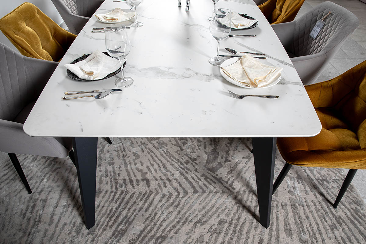 Стіл обідній Detroit Laminam Bianco Statuario Venato 120х260х76 Аква Родос - Зображення 100237139-e7077.jpg