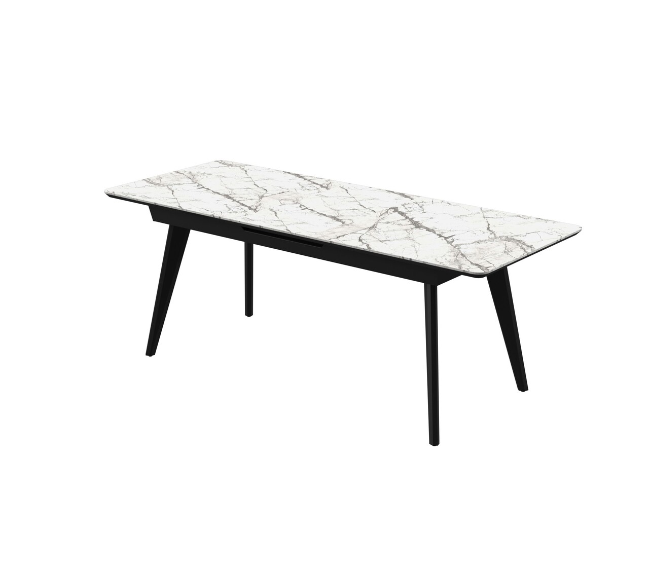 Стіл обідній Атланта Laminam Invisible White 80х140(180)х76 Аква Родос - Зображення