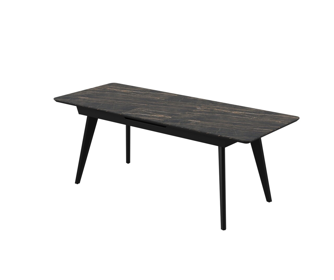 Стіл обідній Атланта Laminam Naturali Noir Desir 80х140(180)х76 Аква Родос - Зображення