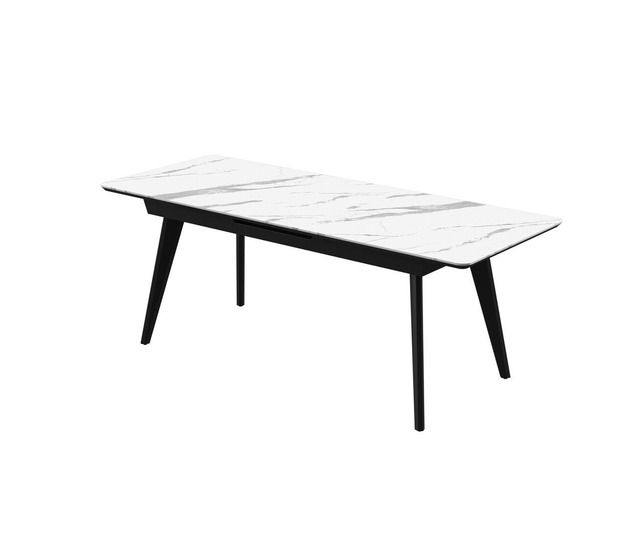 Стіл обідній Атланта Laminam Bianco Statuario Venato 80х160(200)х76 Аква Родос - Зображення