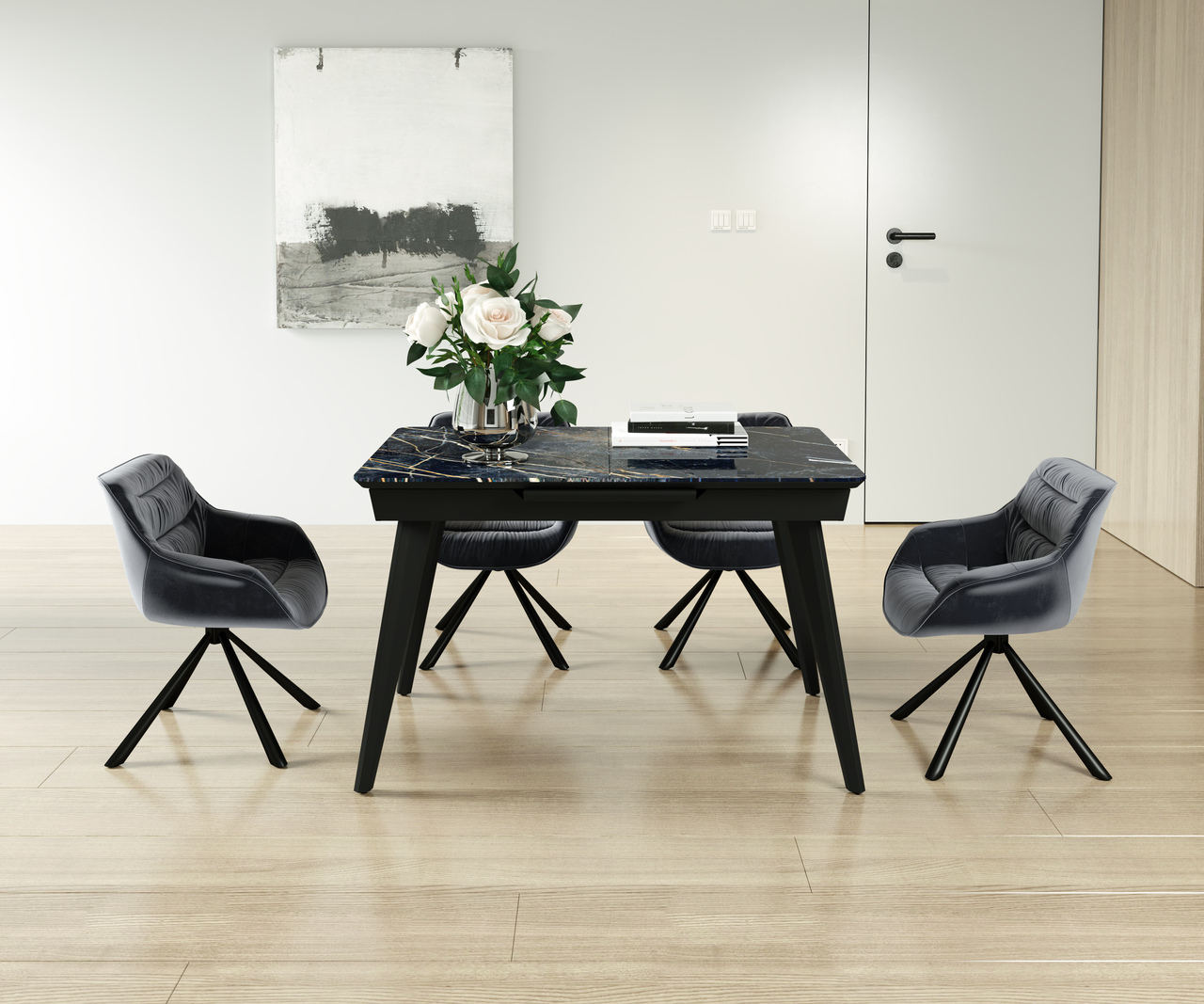 Стіл обідній Денвер Namibia Black 80х120(160)х76 Аква Родос - Зображення 100250638-44cf5.jpg