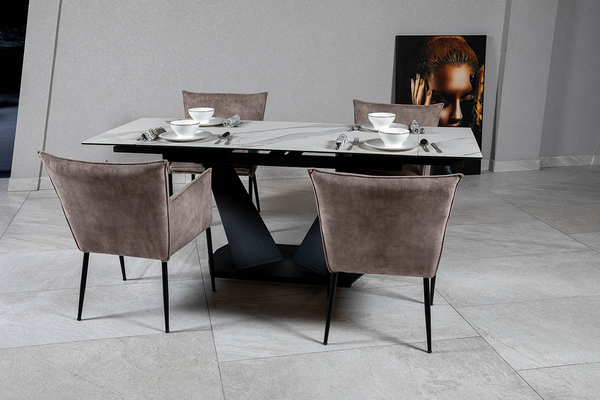 Стол обеденный Луара Laminam Bianco Statuario Venato 80х140(200)х76 Аква Родос - Зображення 100250645-c6ee7.jpg