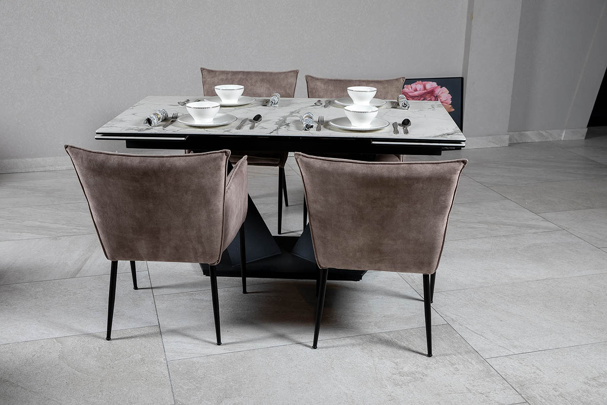 Стол обеденный Луара Laminam Invisible White 80х140(200)х76 Аква Родос - Зображення 100253246-f1a1f.jpg