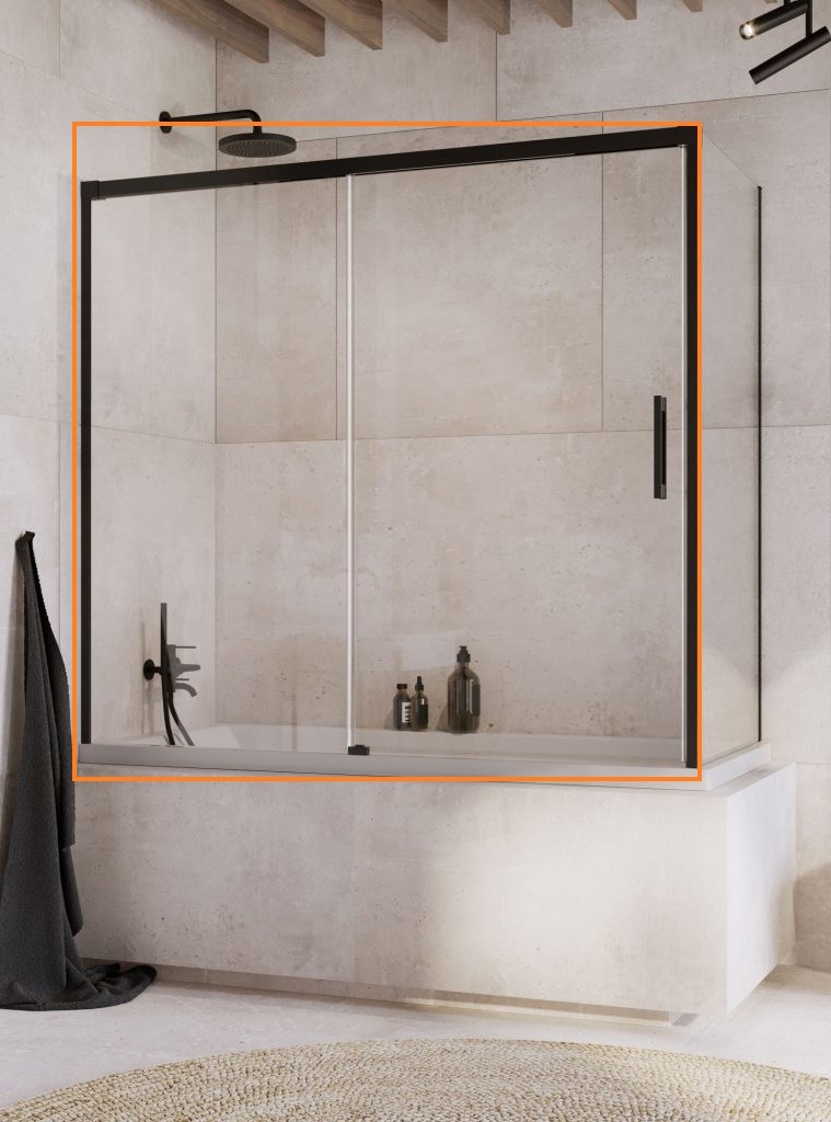 Двері для ванни Idea Black PN DWJ+S 180 L RADAWAY - Зображення