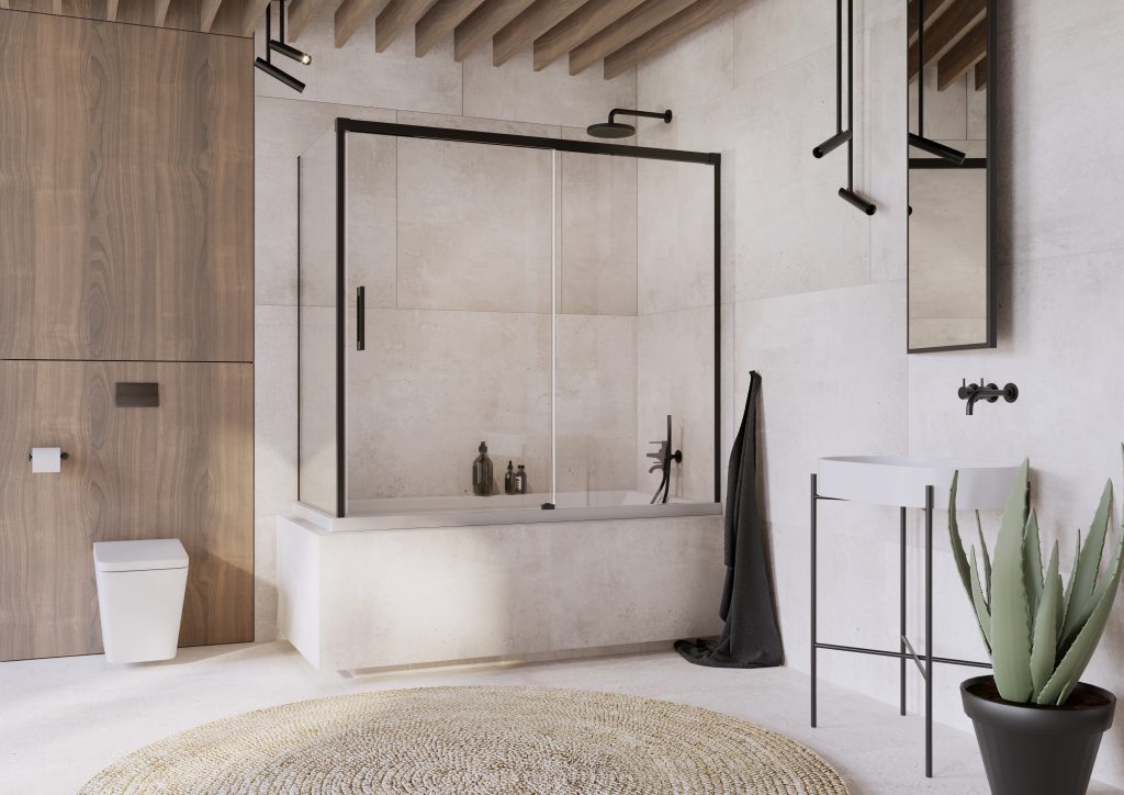 Двері для ванни Idea Black PN DWJ+S 180 R RADAWAY - Зображення 10042140-54-01R-1.jpg