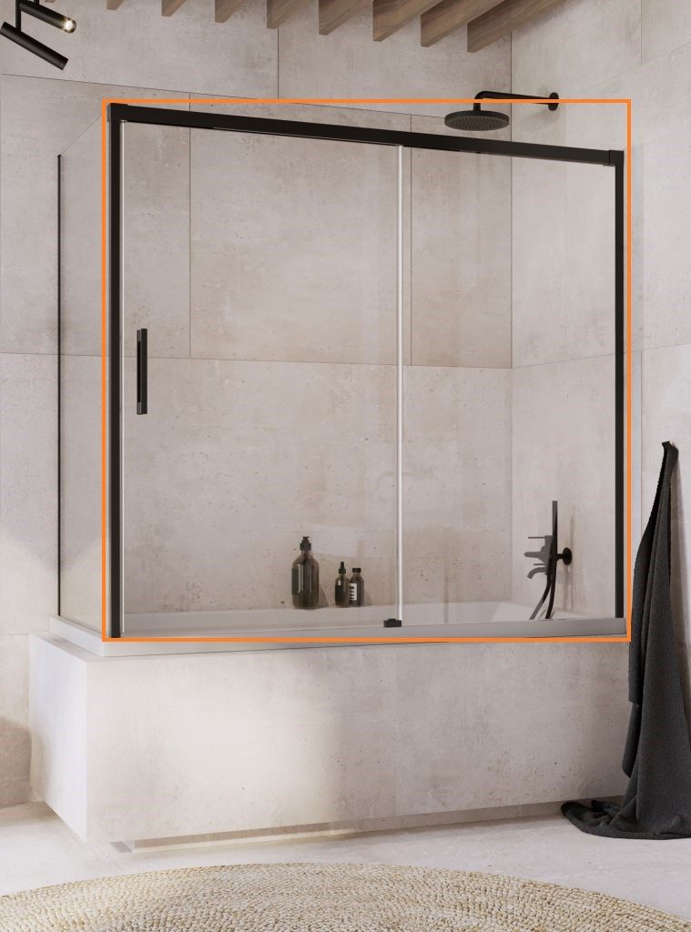 Двері для ванни Idea Black PN DWJ+S 180 R RADAWAY - Зображення 10042140-54-01Rfront.jpg