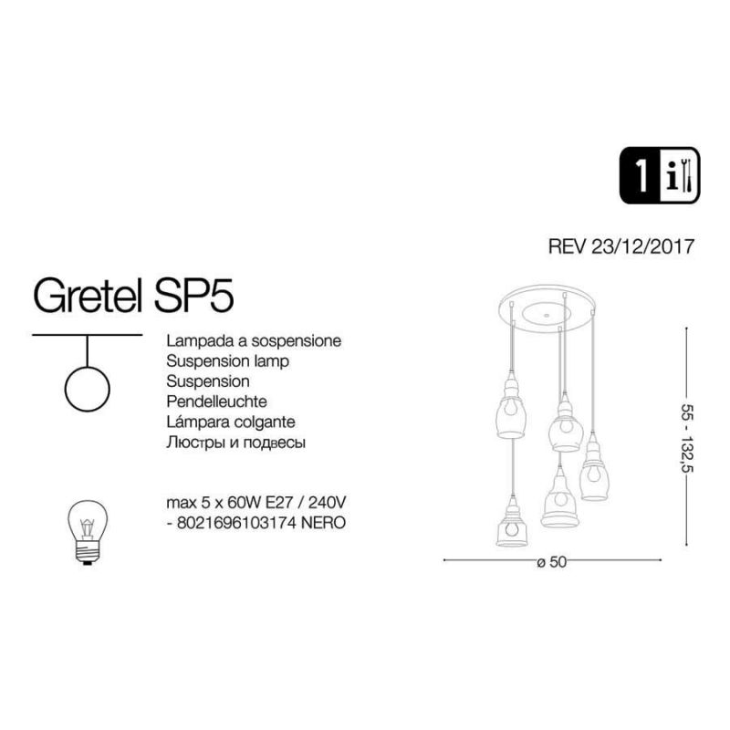 Люстра GRETEL SP5 (103174), IDEAL LUX - Зображення 103174-.jpg