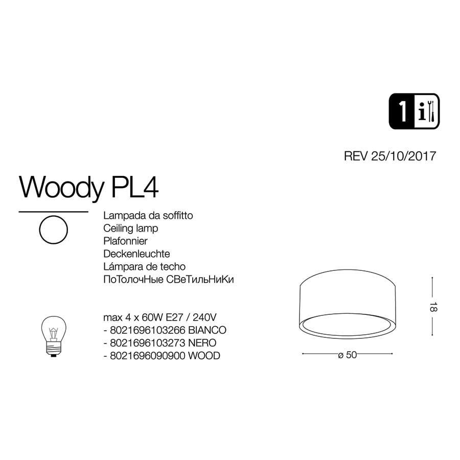 Світильник WOODY PL4 NERO (103273), IDEAL LUX - Зображення 103273-.jpg