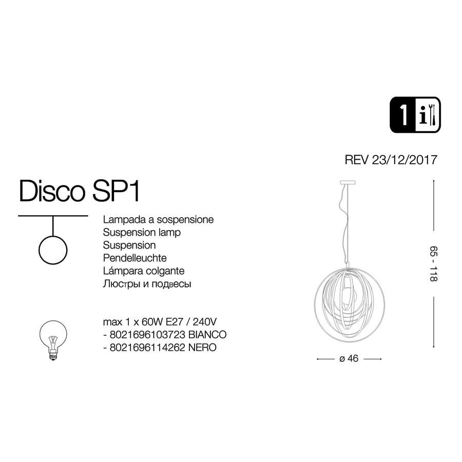 Люстра DISCO SP1 BIANCO (103723), IDEAL LUX - Зображення 103723-.jpg
