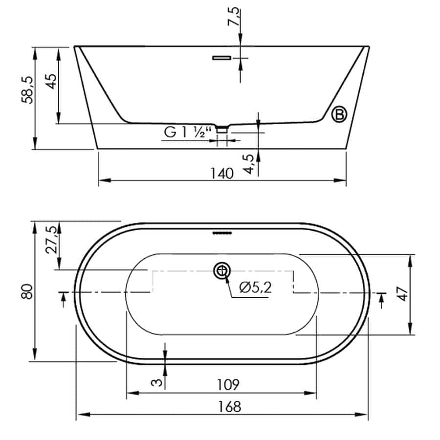 Ванна Torino 170x80 White glossy SANYCCES - Зображення 103802857-06e14.jpg