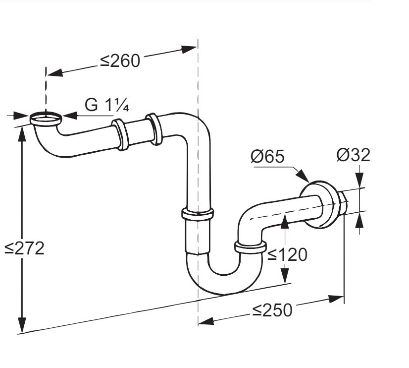 Сифон для умивальника G1 1025505-00 Kludi - Зображення 103970090-c0497.jpg