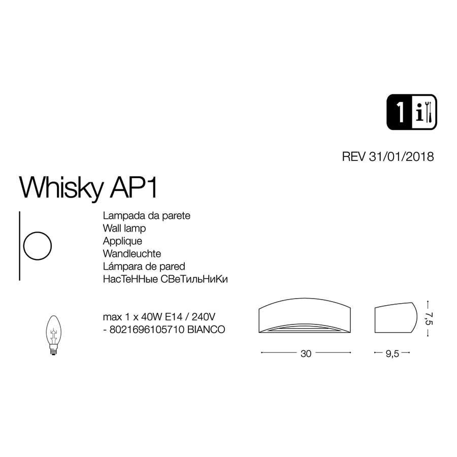 Світильник WHISKY AP1 (105710), IDEAL LUX - Зображення 105710-1.jpg