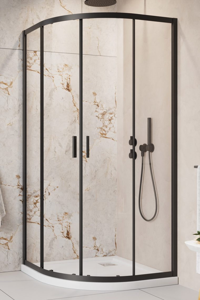 Душевая кабина полукруглая Alienta A 90x90 10229090-54-01 Black RADAWAY - Зображення