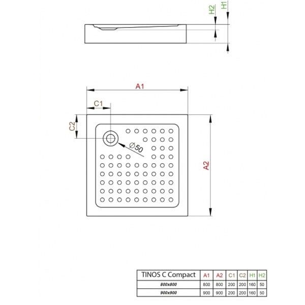 Комплект душова кабіна Alienta C 90х90 Black піддон Tinos C Compact сифон HC26CLMB Black RADAWAY - Зображення 105960343-12987.jpg