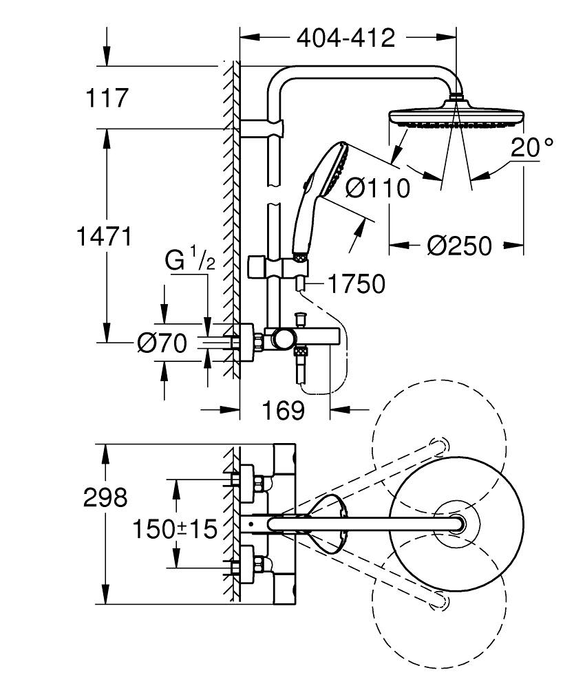 Душова система Tempesta System 250 26672001 Grohe - Зображення 106555493-6556d.jpg