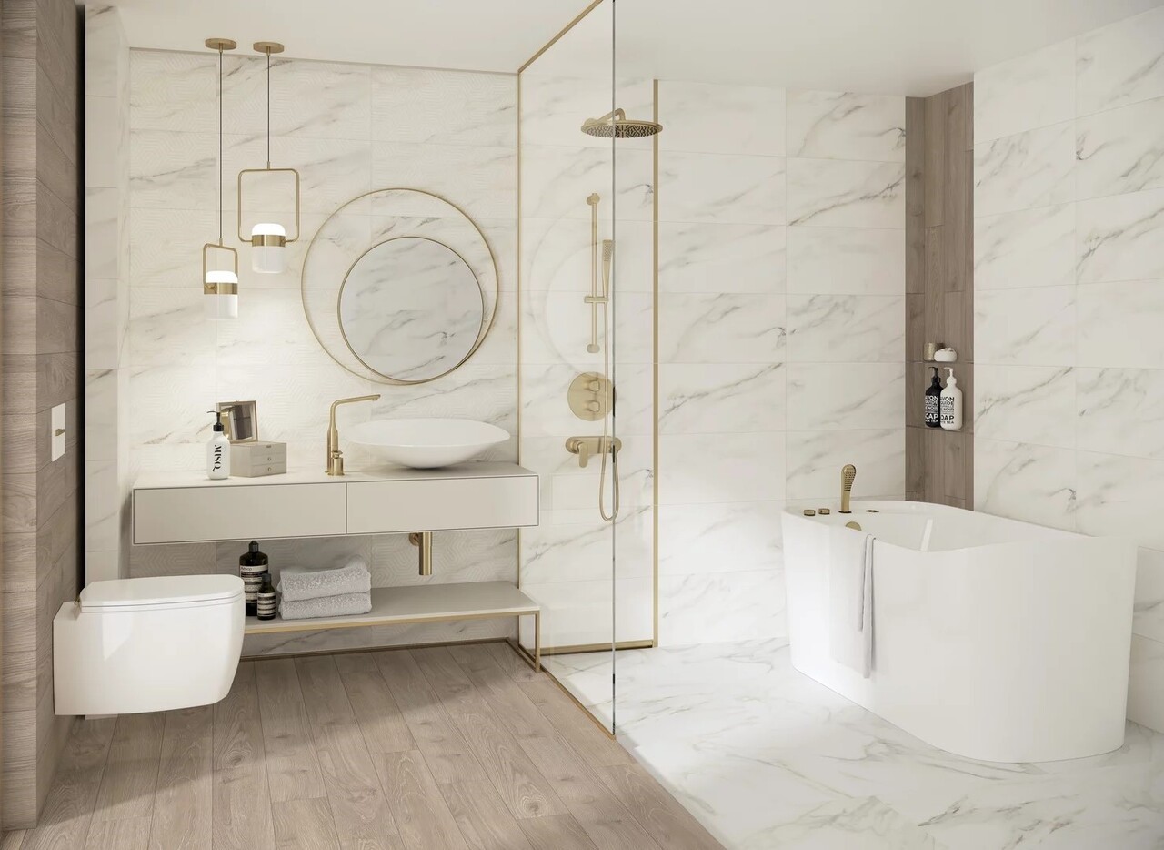 Плитка керамогранітна Daybreak Bianco RECT 598x1198x8 Paradyz - Зображення 106708464-39e48.jpg