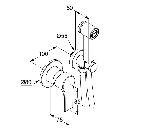 Гігієнічний душ Zenta SL 489983965 чорний Kludi - Зображення 107209447-40cc5.jpg
