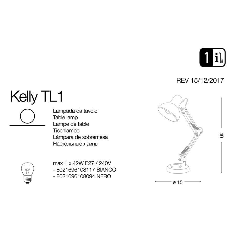 Настільна лампа KELLY TL1 NERO (108094), IDEAL LUX - Зображення 108117-.jpg