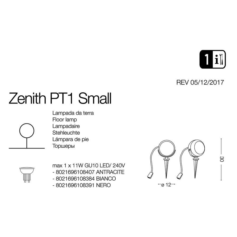 Світильник вуличний ZENITH PT1 SMALL (108407), IDEAL LUX - Зображення 108407-.jpg