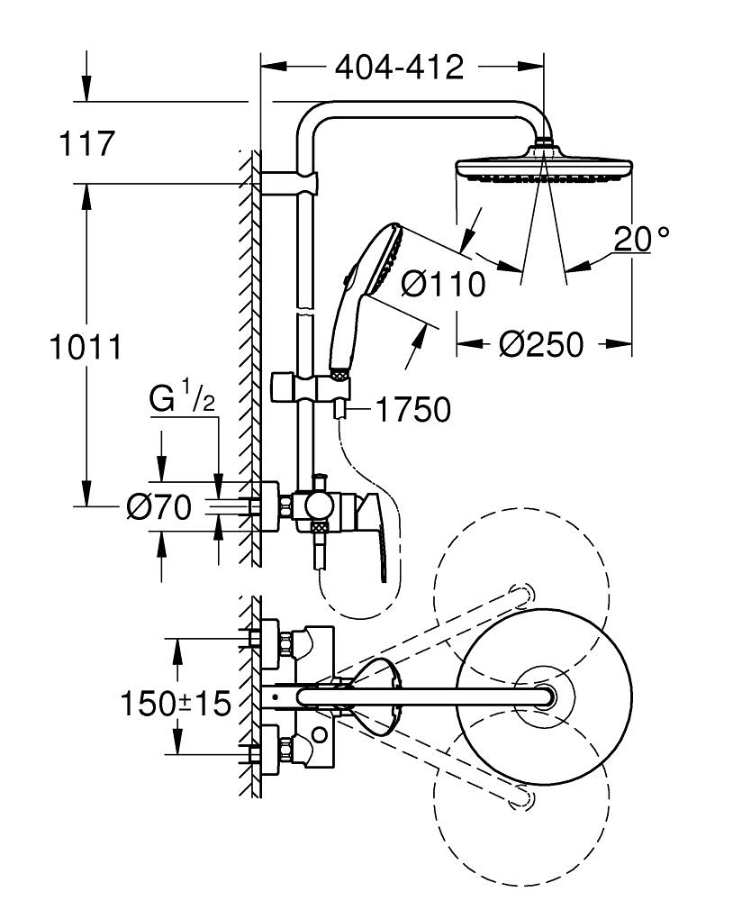 Душова система Tempesta System 250 26673001 Grohe - Зображення 108705479-78562.jpg