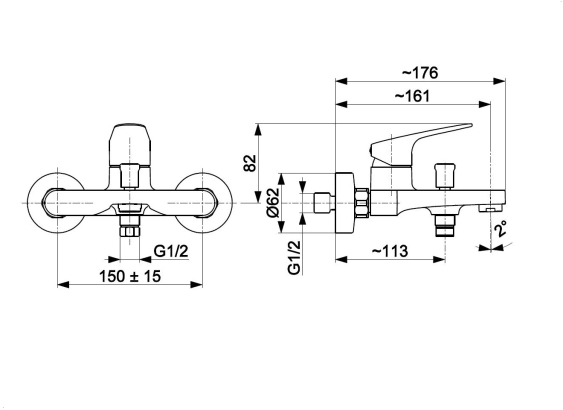 Змішувач для ванни OTAVA BLACK 5554-010-81 KFA ARMATURA - Зображення 110019479-d4860.jpg