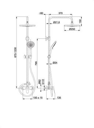 Душова система OTAVA BLACK 5556-910-81 KFA ARMATURA - Зображення 110029591-69d94.jpg