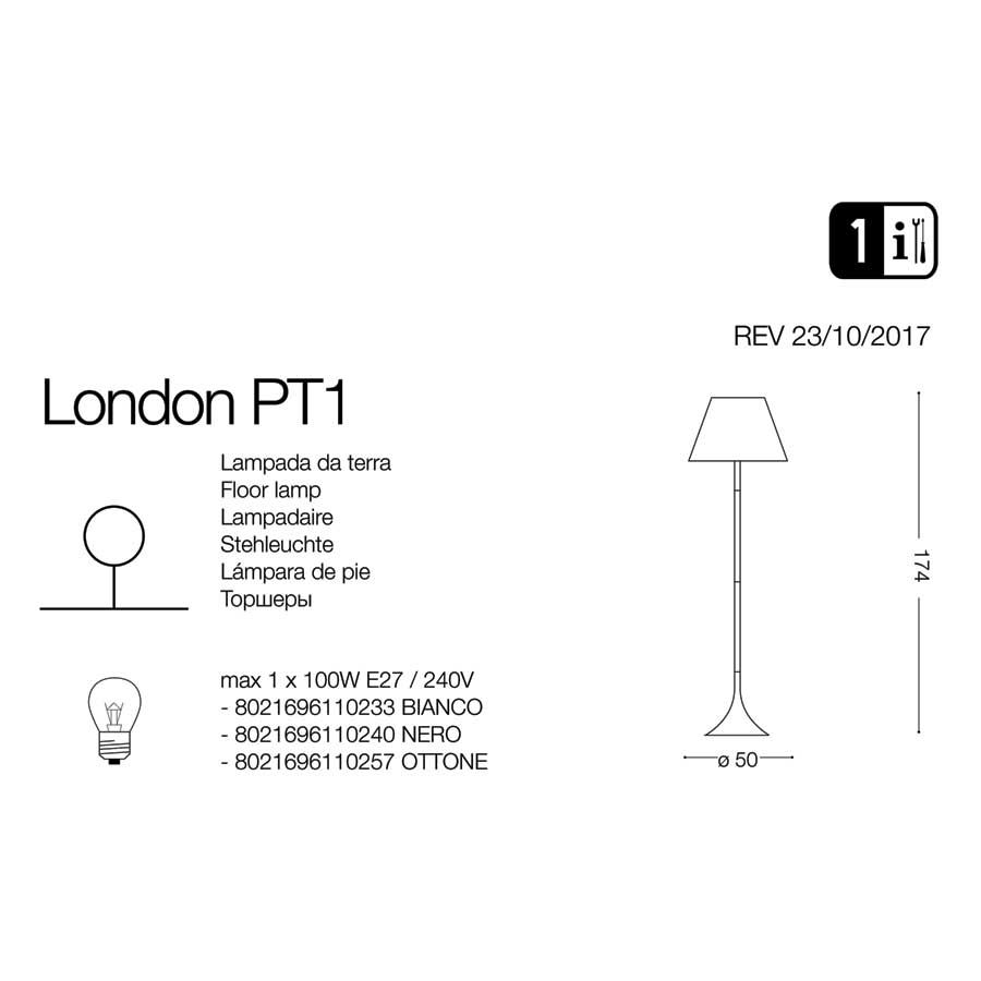 Торшер LONDON PT1 CROMO (032382), IDEAL LUX - Зображення 110233-.jpg