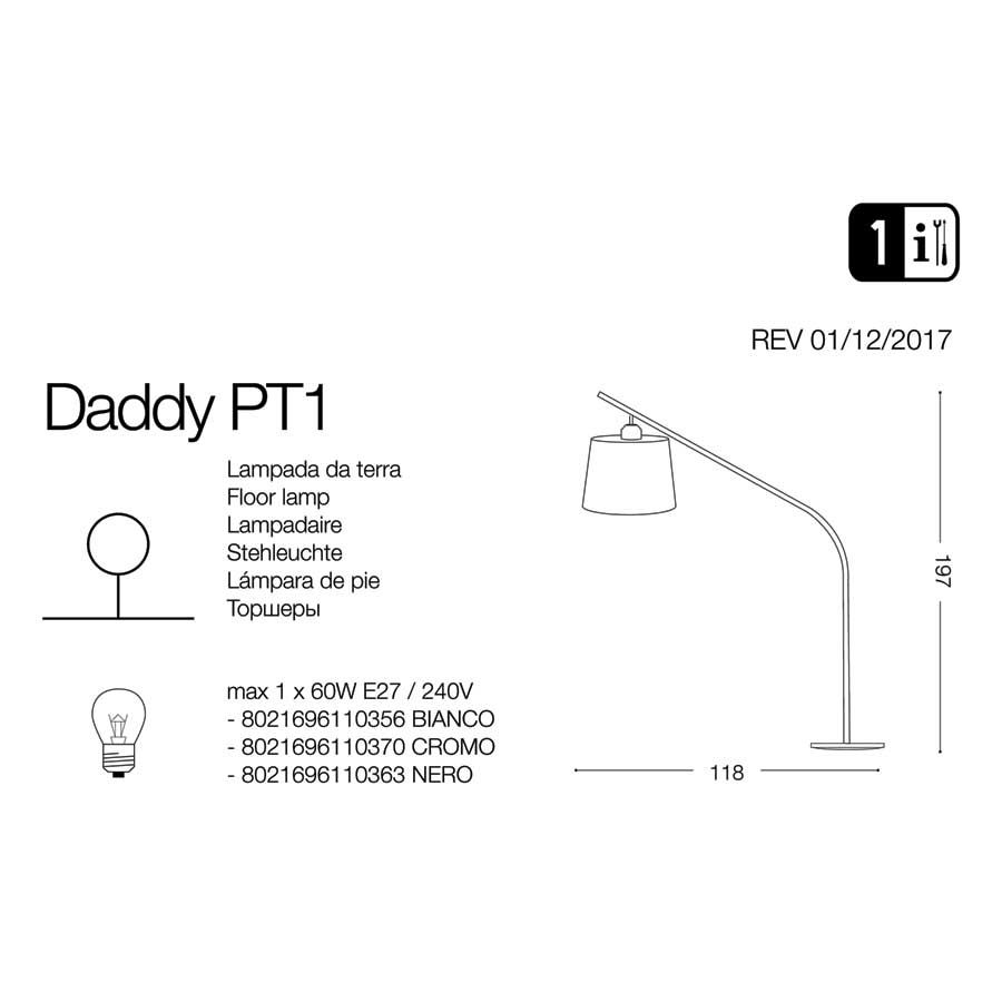 Торшер DADDY PT1 NERO (110363), IDEAL LUX - Зображення 110363-.jpg