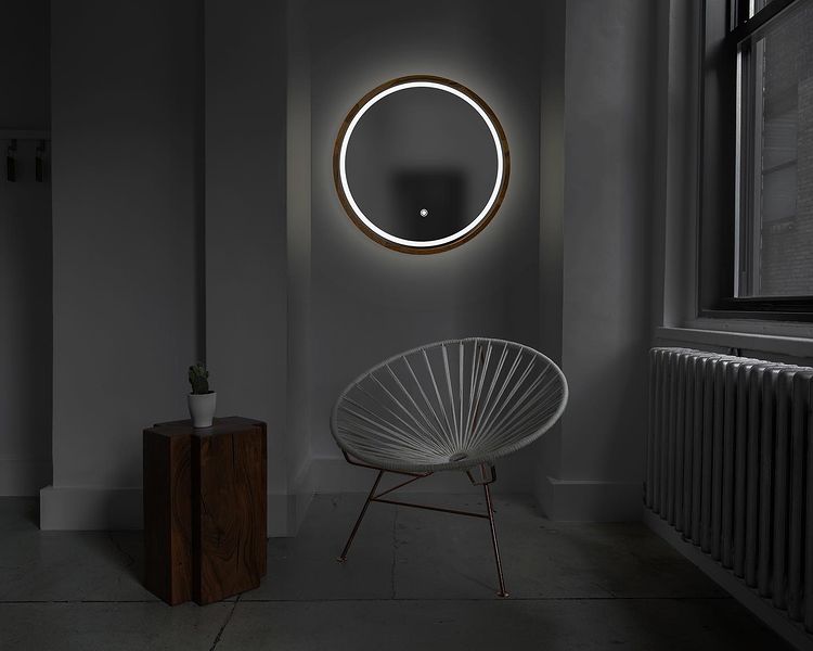 Зеркало Solar Eclipse LED 80 Natural Walnut Luxury Wood - Зображення 11083799-5e74d.jpg