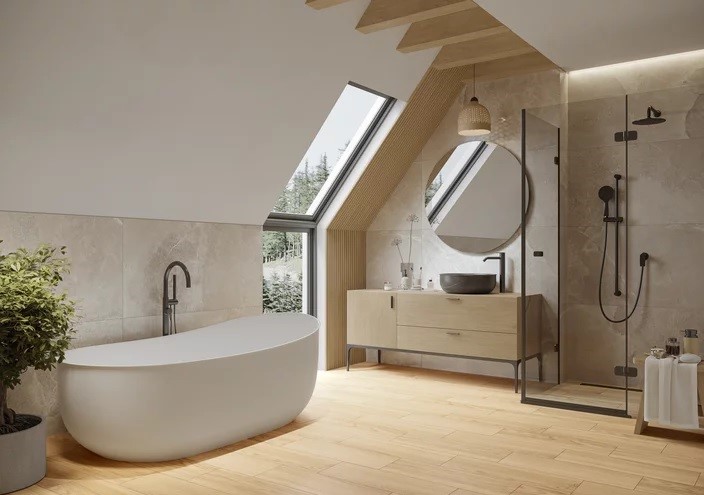 Плитка керамогранітна Oldwood Crema STR 200x600x8 Paradyz - Зображення 111102341-a68f2.jpg