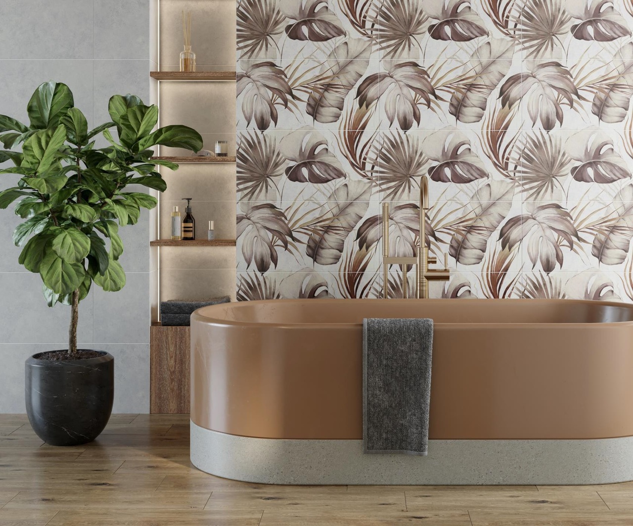 Декор Tamisa Leaves SAT 594x600x9 Opoczno - Зображення 111736875-65b69.jpg