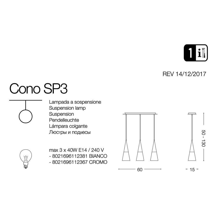 Люстра CONO SP3 CROMO (112367), IDEAL LUX - Зображення 112381-.jpg