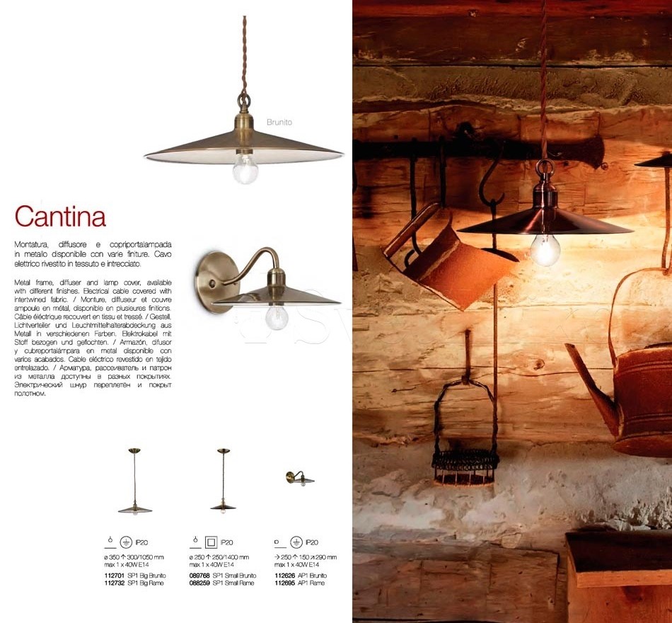 Бра CANTINA AP1 RAME (112695), IDEAL LUX - Зображення 112695_1_.jpg