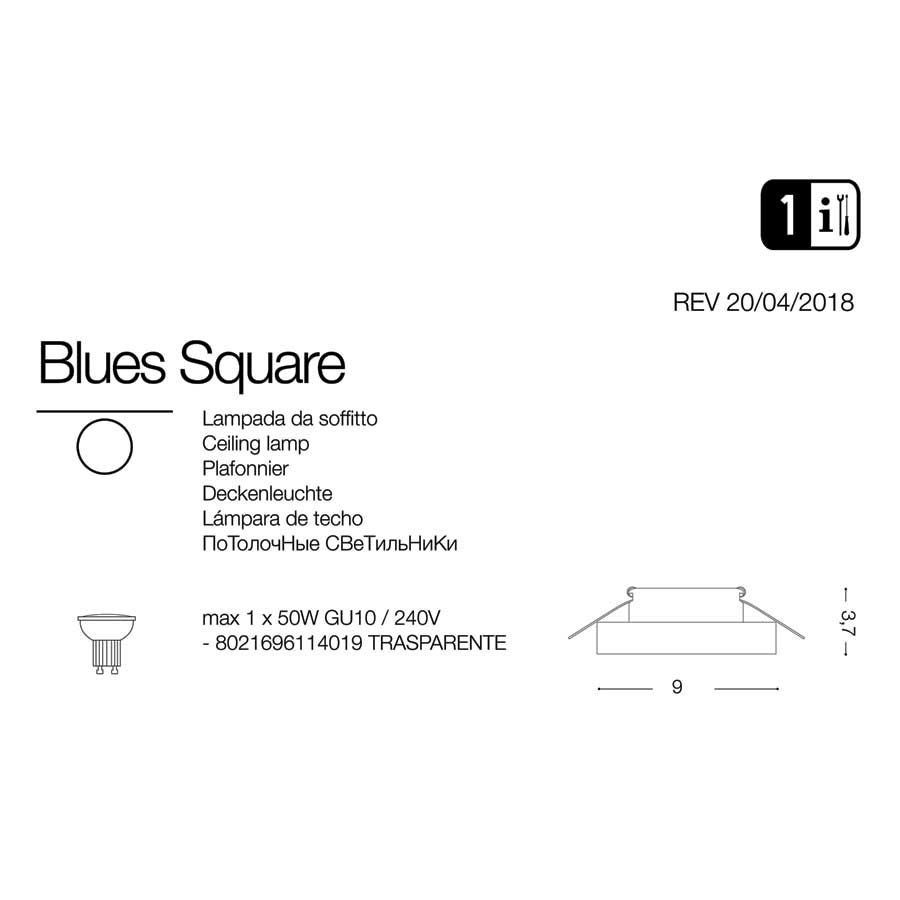 Точковий світильник BLUES SQUARE TRASPARENTE (114019), IDEAL LUX - Зображення 114019-.jpg