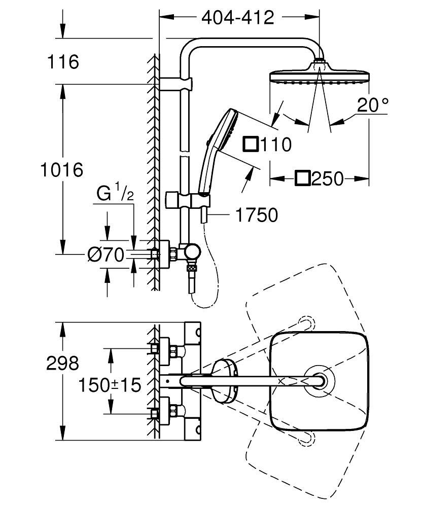 Душова система Tempesta Cosmopolitan System 250 Cube 266892431 Grohe - Зображення 114865645-71825.jpg
