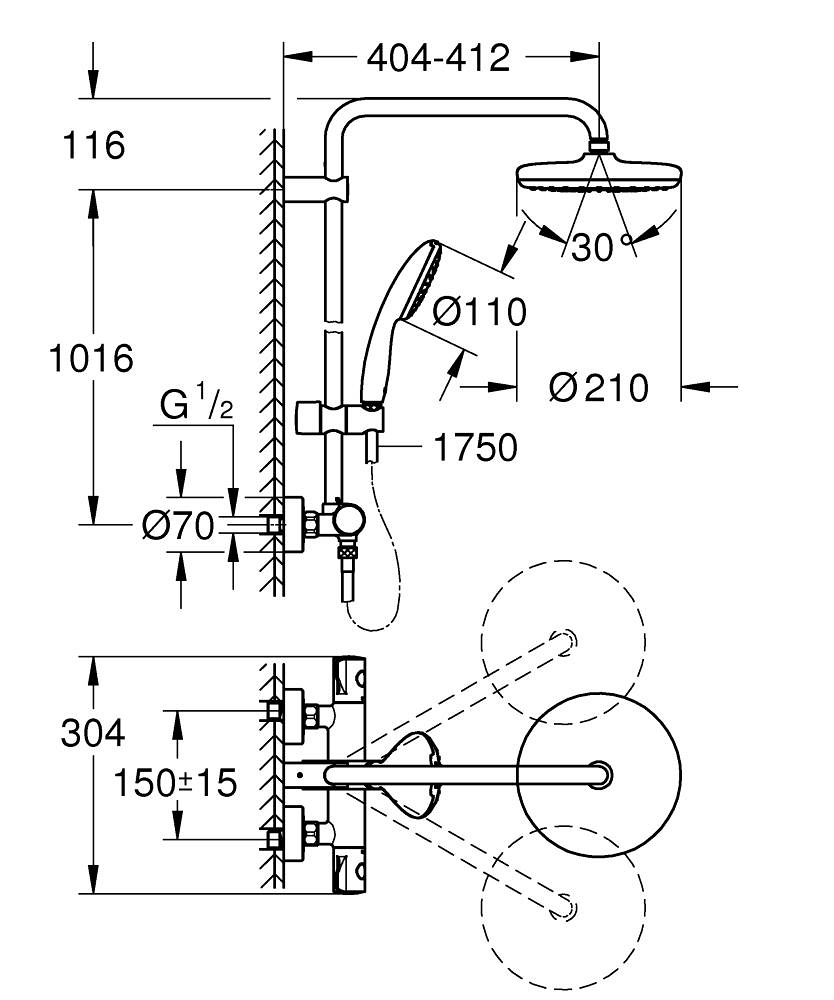 Душова система Tempesta System 210 26811001 Grohe - Зображення 114868394-7ca30.jpg