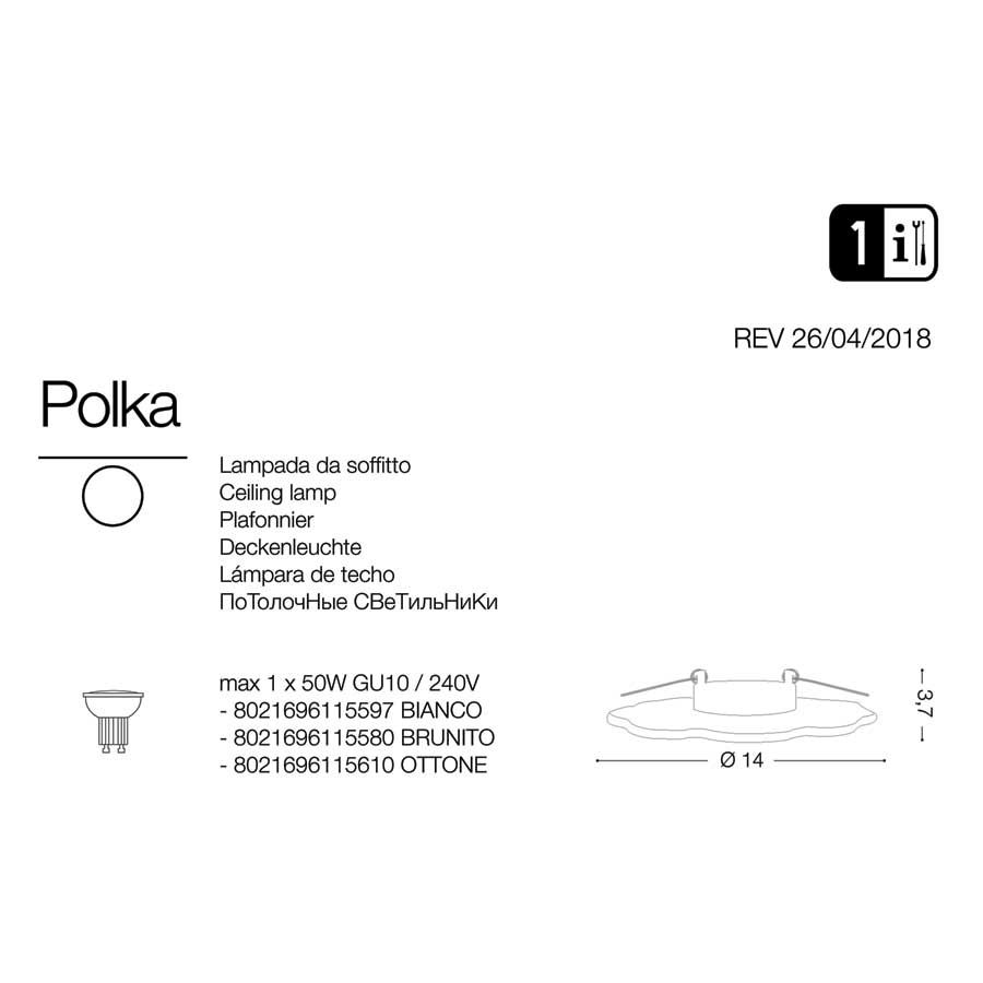 Точечный светильник POLKA FI1 BIANCO (115597), IDEAL LUX - Зображення 115610-.jpg