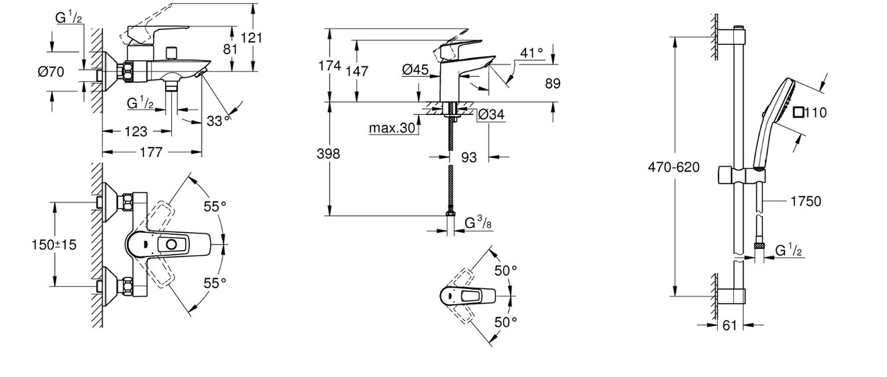 Набір змішувачів для ванни 3 в 1 Bau Loop New UA123214S1 Grohe - Зображення 116793367-a937b.jpg