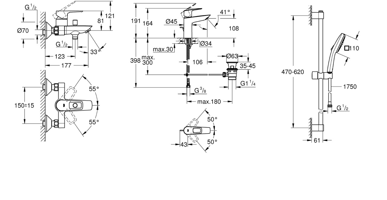 Набір змішувачів для ванни 3 в 1 Bau Loop New UA123215M1 Grohe - Зображення 116793368-b0df2.jpg
