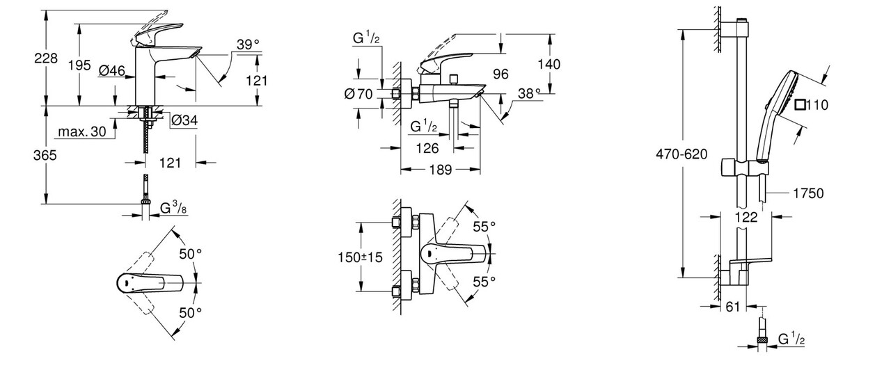 Набір змішувачів для душу 3 в 1 Eurosmart UA123246M3 Grohe - Зображення 116797343-54204.jpg