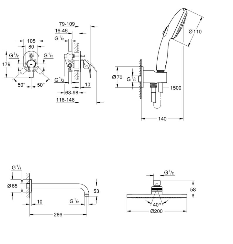 Душевая система BauCurve UA29043003 Grohe - Зображення 117001888-23c23.jpg