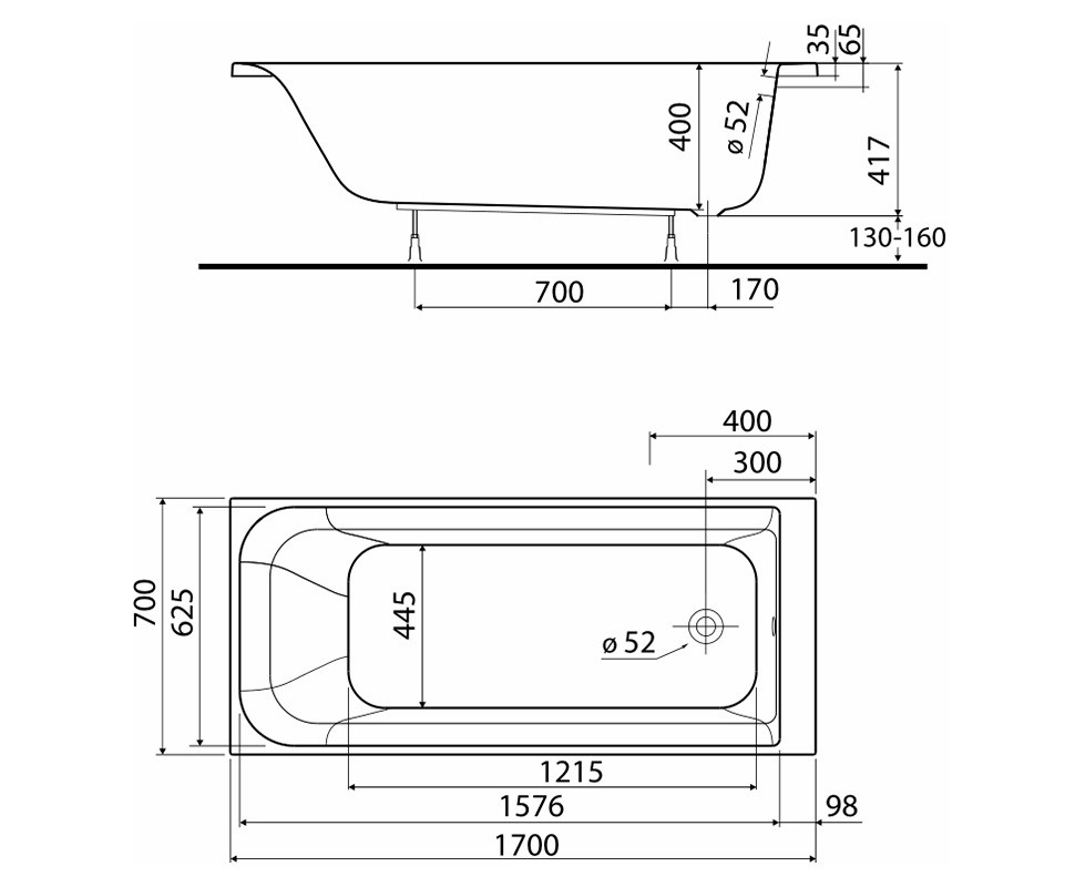 Ванна прямокутна Rekord 170x70 Kolo - Зображення 117289015-c35a2.jpg