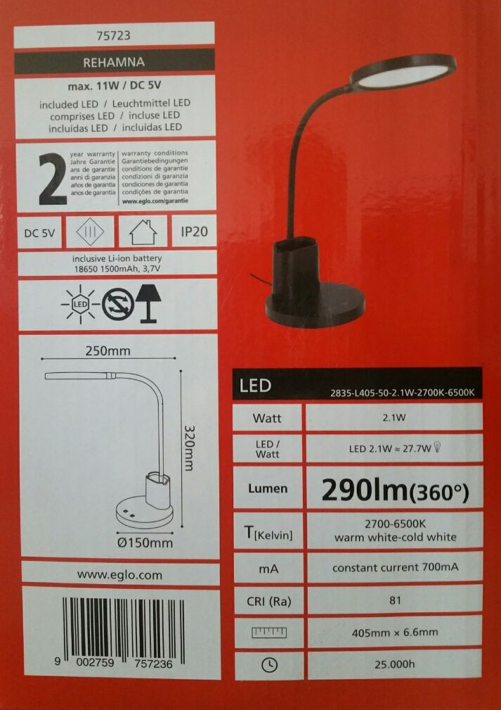 Настільна лампа на акумуляторі REHAMNA 75724 EGLO - Зображення 11801521-9167e.jpg