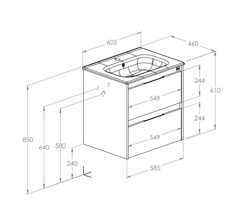 Шафка з умивальником Alpine Unik 600 A852012464 Roca - Зображення 120202835-cc074.jpg