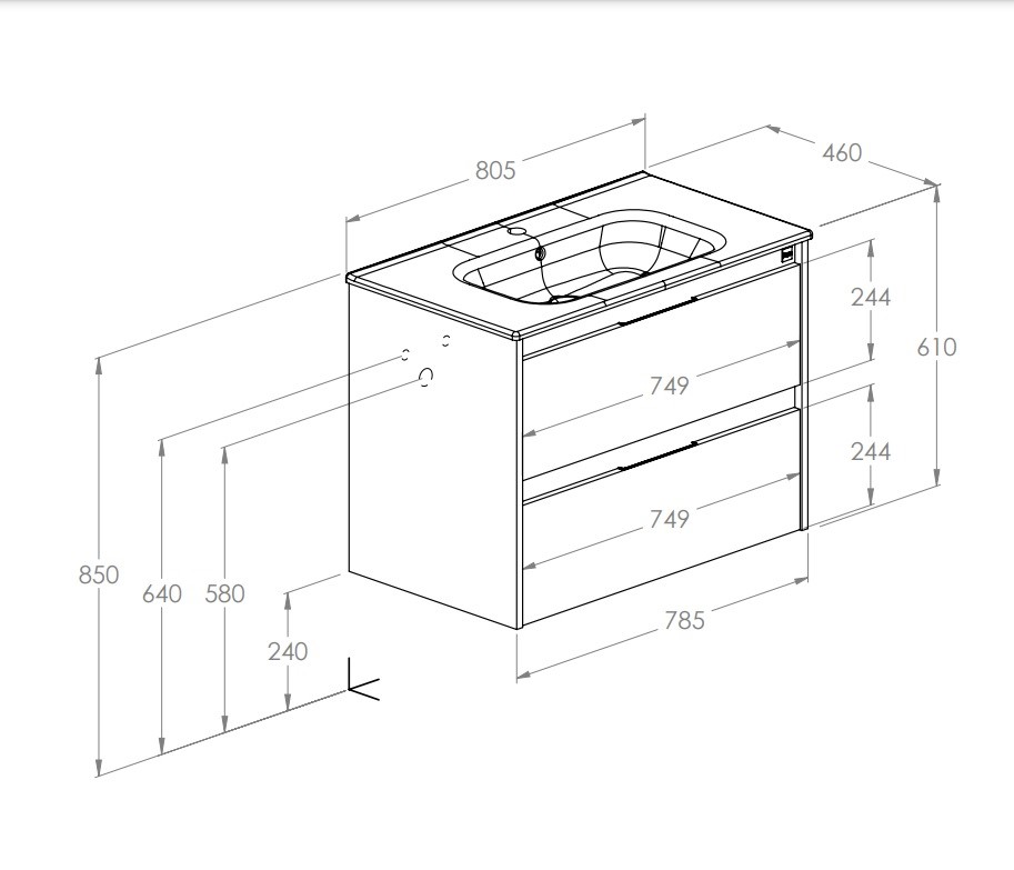 Шафка з умивальником Alpine Unik 800 A852014606 Roca - Зображення 120202836-39962.jpg