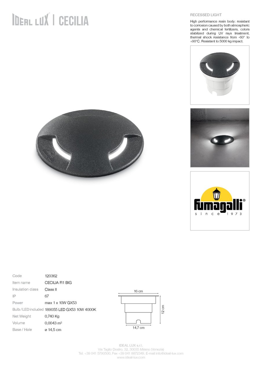 Світильник вуличний CECILIA PT1 BIG (120362), IDEAL LUX - Зображення 120362_SC.jpg